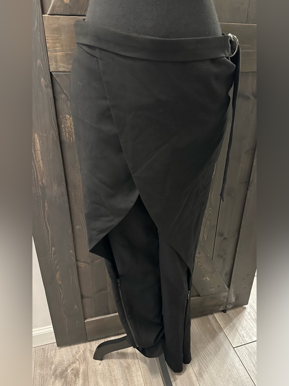Isabel De Pedro Black Pants W/ Asymmetric Overlays - Size 6